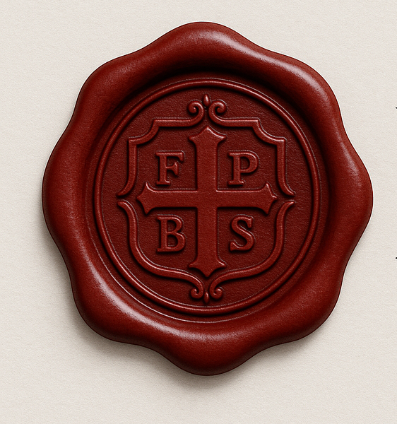 Wax seal logo for First Person Bible Stories